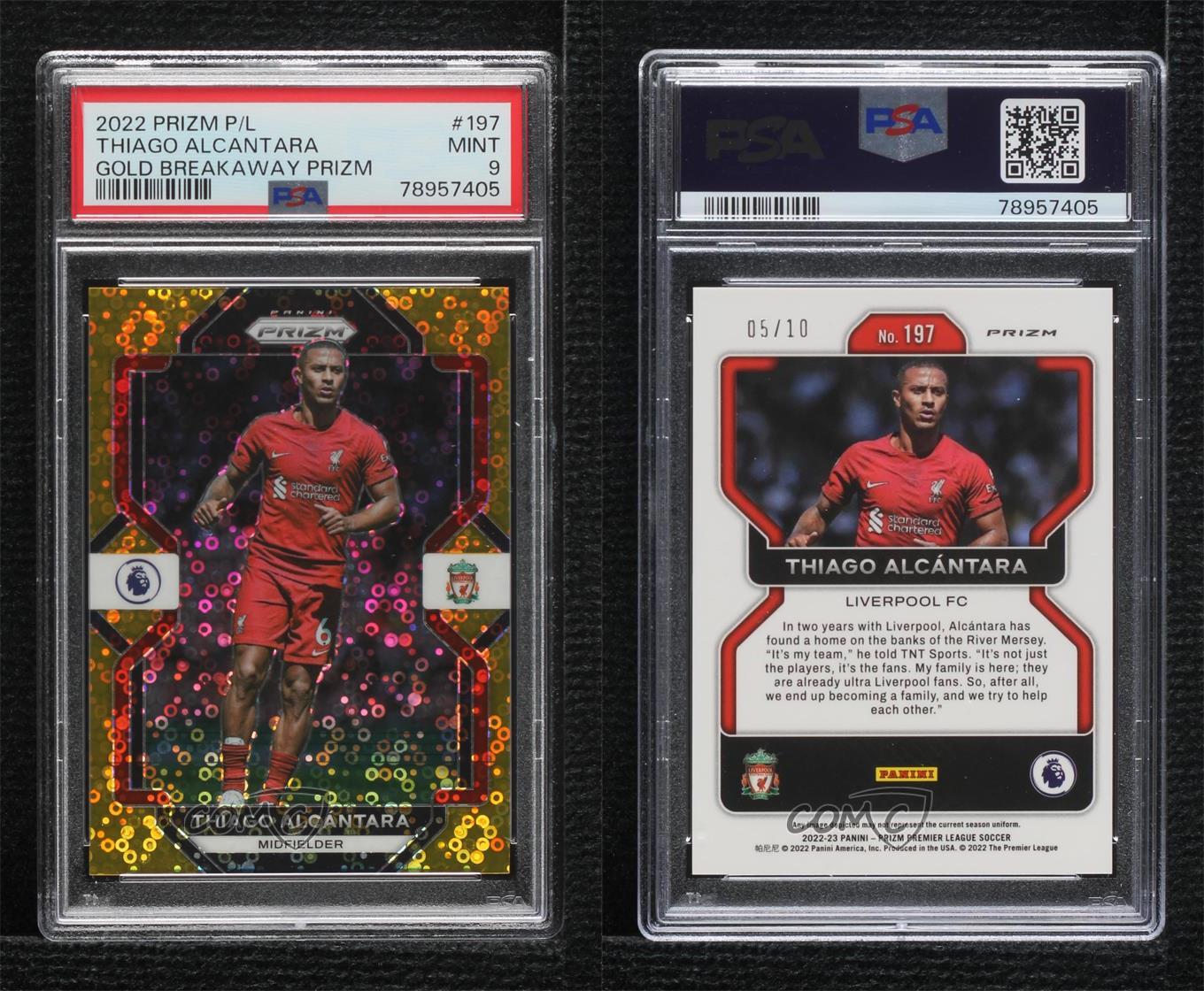 panini prizm Qatar gold Thiago 01/10 サイン NATIONAL TREASURES