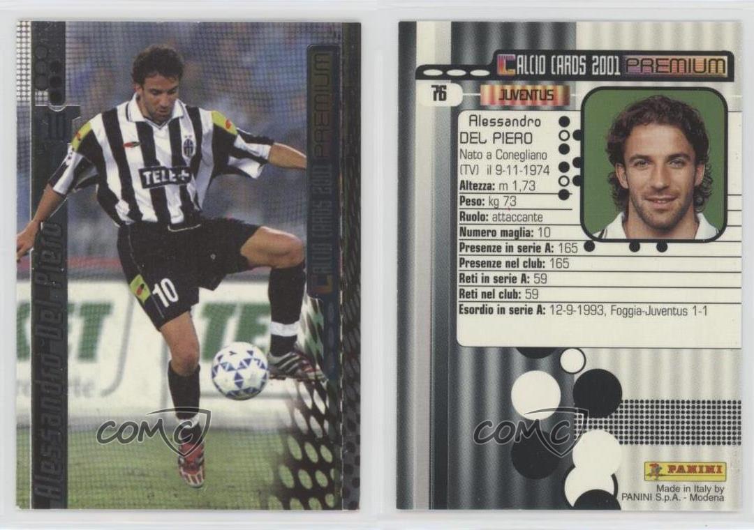 2001 Panini Calcio Premium Alessandro Del Piero #76 | eBay