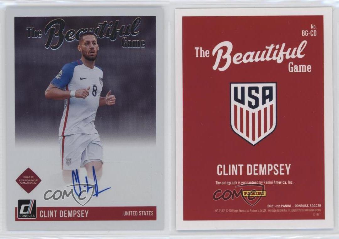Panini Donruss Road to Qatar 2021 The Beautiful Game Clint Dempsey #BG-CD automático - Imagen 3 de 4