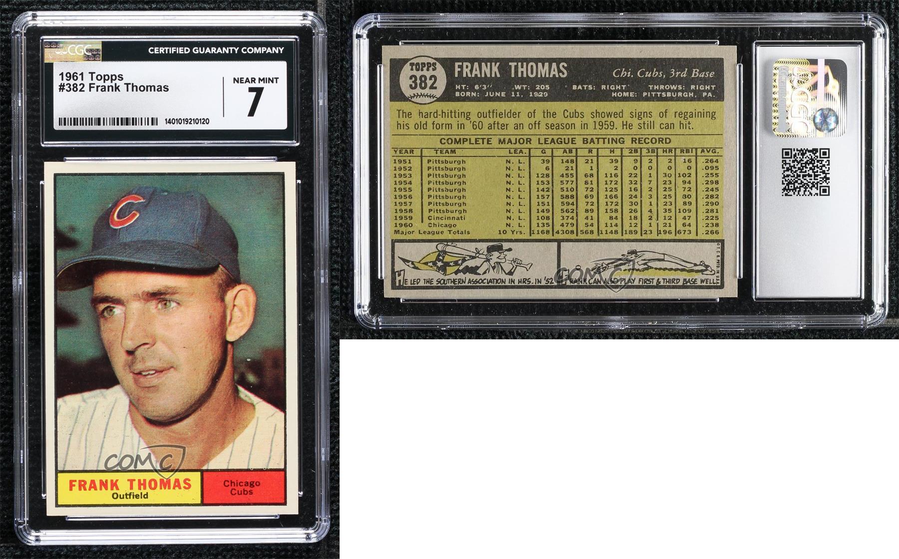 1961 Topps Frank Thomas #382 CGC 7 - Picture 3 of 3