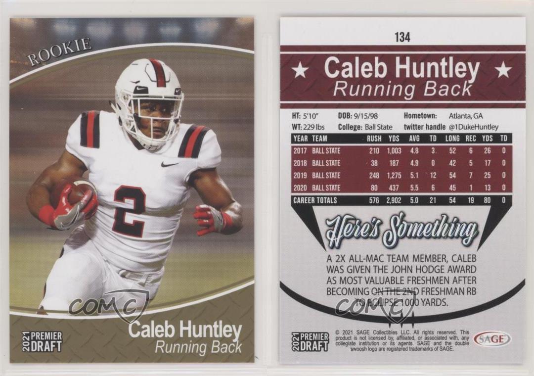 2021 Sage Premier Draft Gold Caleb Huntley #134