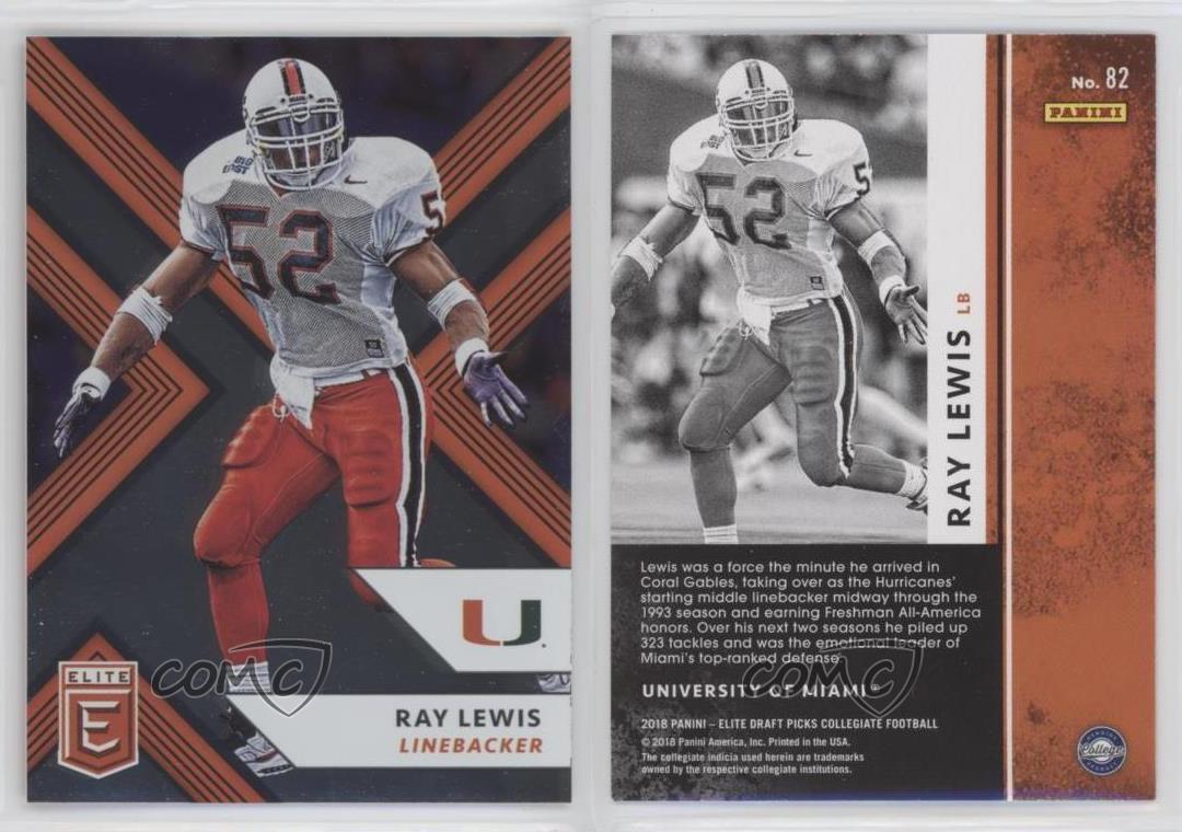 : 2018 Panini Elite Draft Picks #82 Ray Lewis Miami