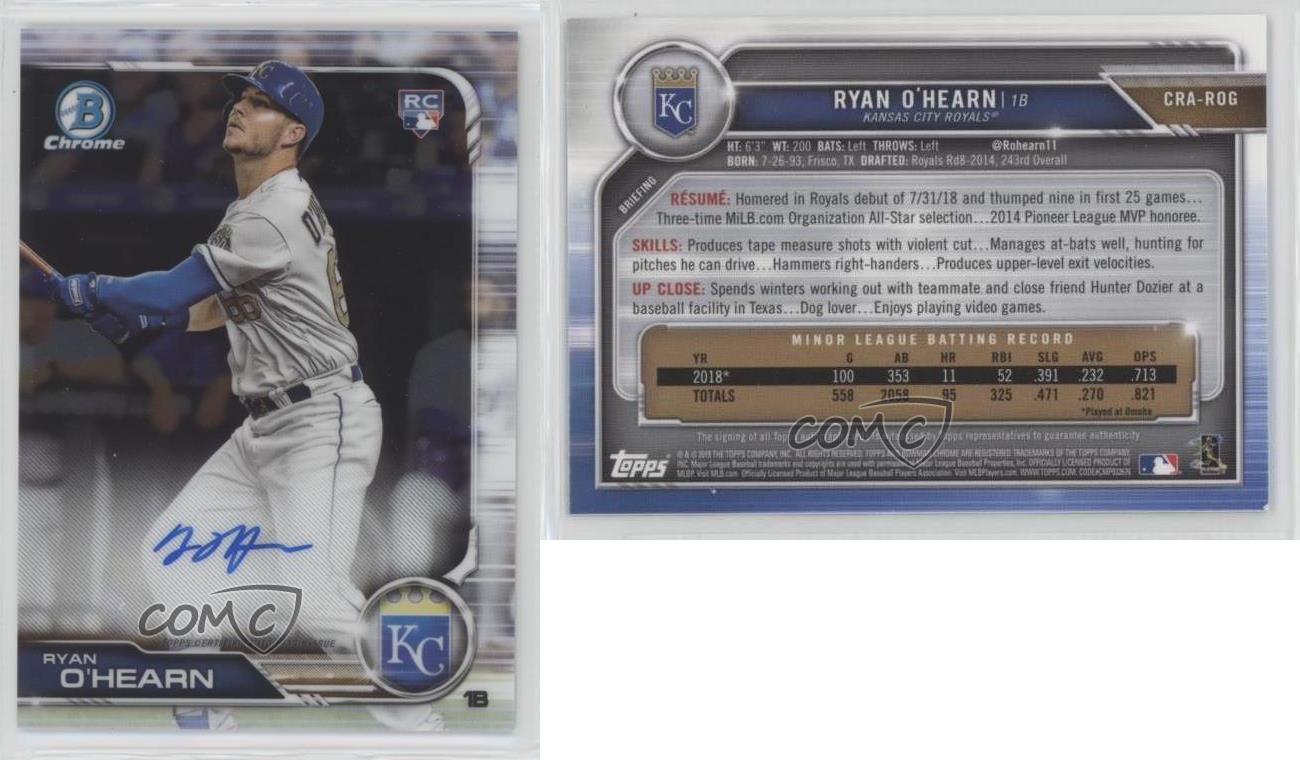 2019 Bowman - Chrome Rookie Autographs #CRA-ROG Ryan O'Hearn (AU, RC)