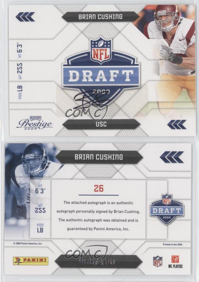 2009 Playoff Prestige NFL Draft Class Signatures Brian Cushing Rookie Auto  RC | eBay