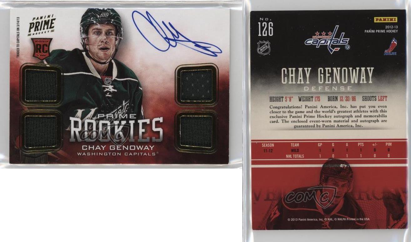 2012-13 Panini Prime Prime Rookies /249 Chay Genoway #126 Rookie Auto RC