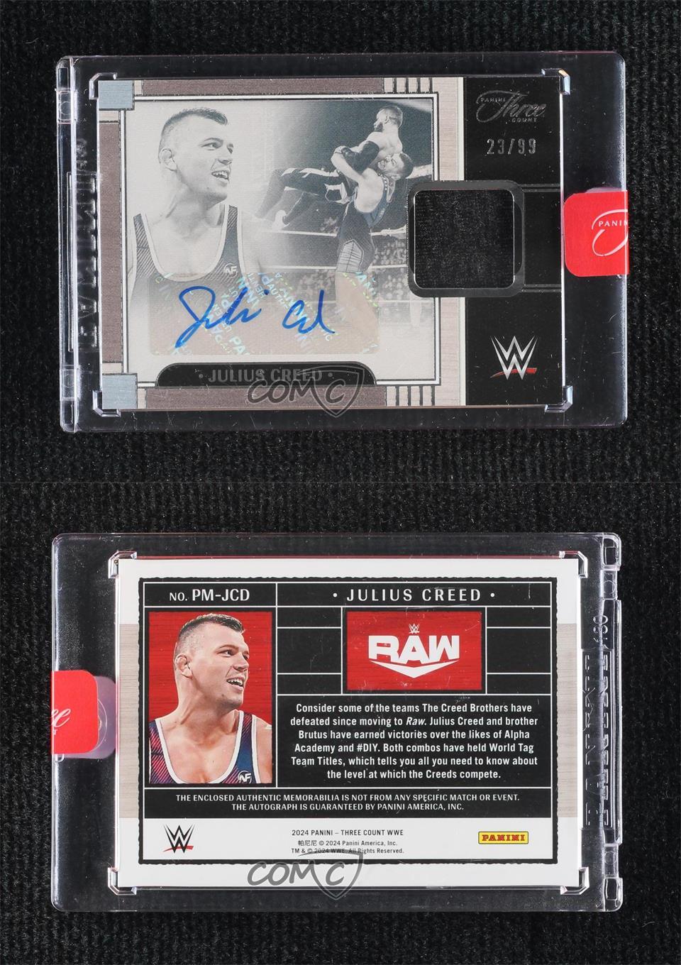 Memorabilia Panini Three Count WWE 2024/99 Julius Creed #PM-JCD automático - Imagen 3 de 3