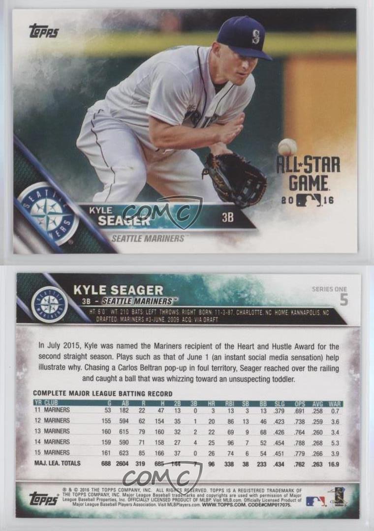 2016 Topps NOW 120 Mariners Kyle Seager Dae-Ho Lee RBI ONLY 322 Printed RARE SP 