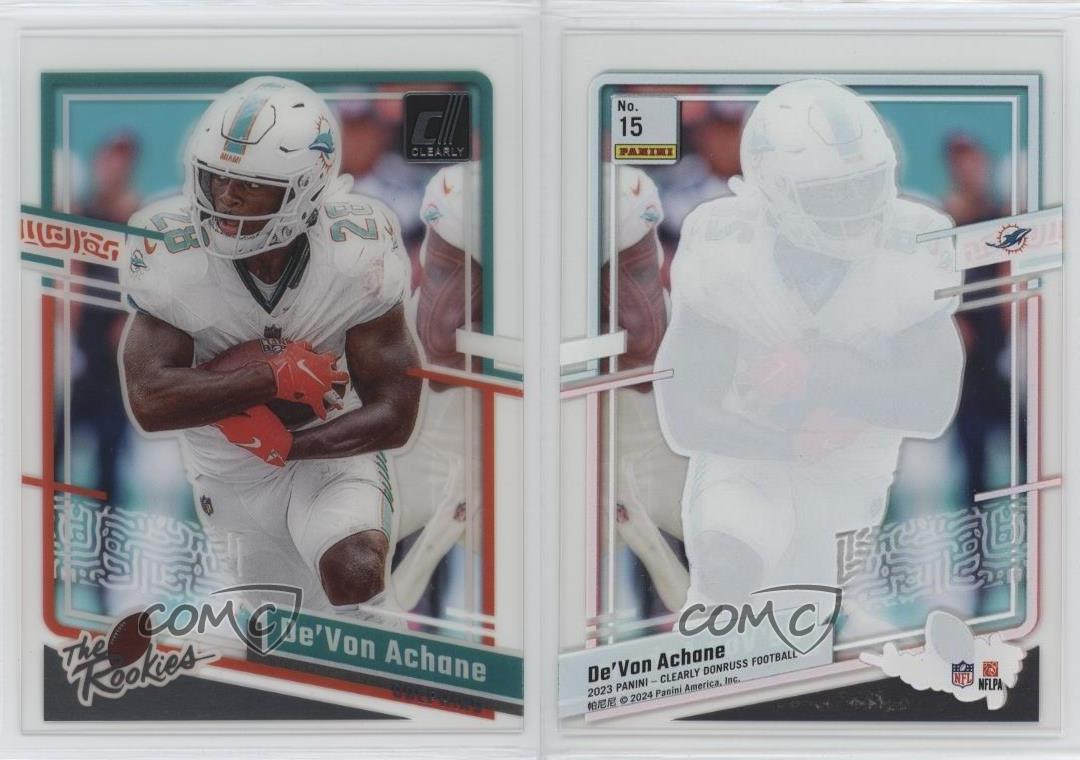 Panini Clearly Donruss Clearly The Rookies De'Von Achane #15 RC 2023 - Imagen 3 de 3
