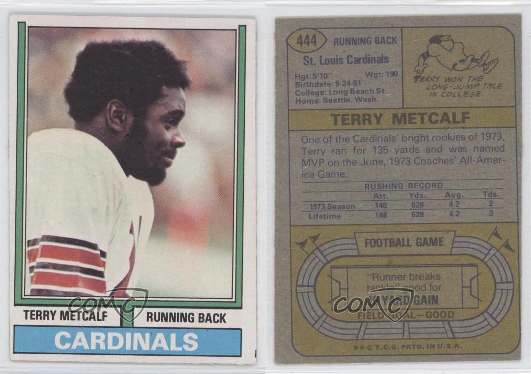 1974 Topps #444 Terry Metcalf St. Louis Cardinals RC Rookie Football Card | eBay