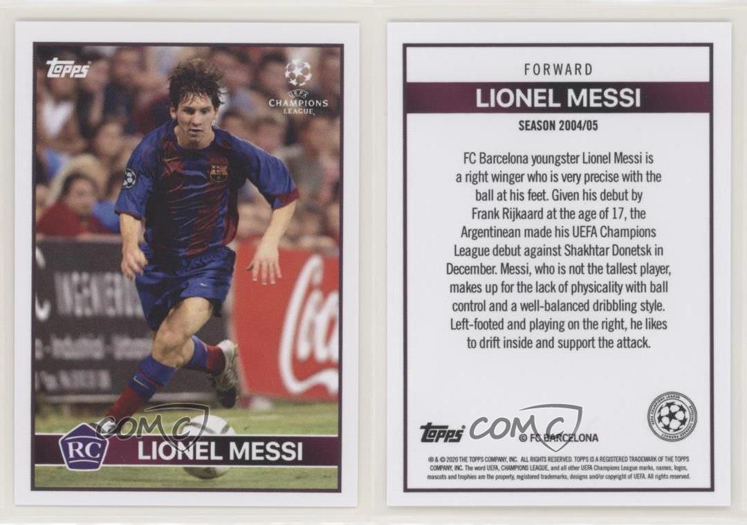 TOPPS Champions League UCL The Lost Rookie RC Card LIONEL MESSI Barcelona FC 