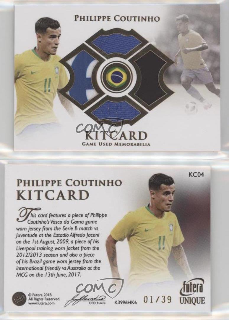 Carte Kit unique Futera 2024 2018 /39 Philippe Coutinho #KC04
