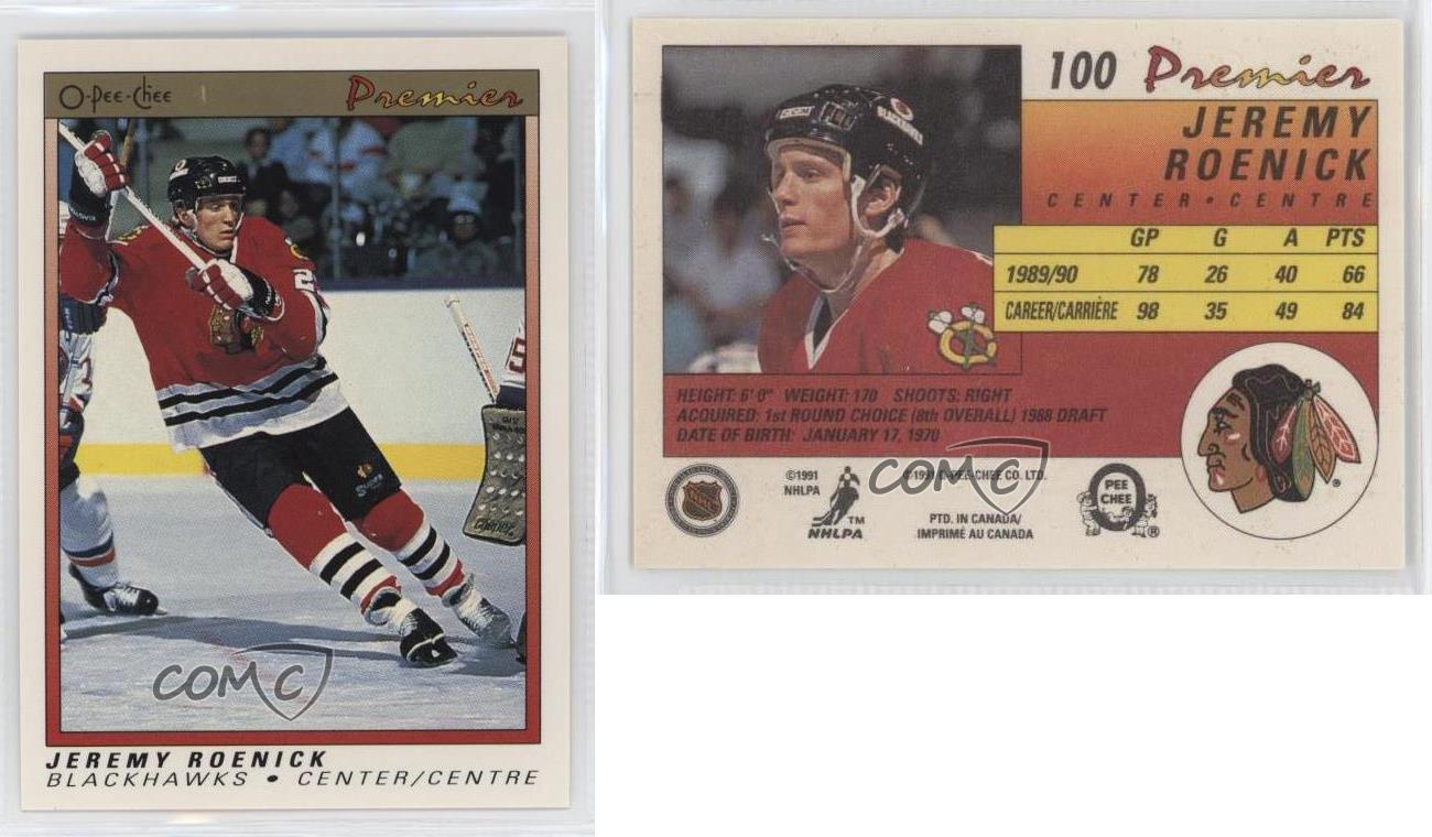 1990-91 O-Pee-Chee Premier Jeremy Roenick #100 Rookie RC HOF