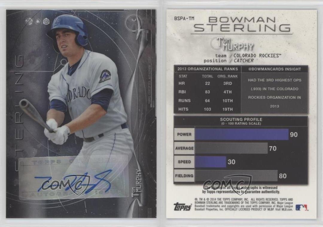 2014 Bowman Sterling Prospect Auto Tom Murphy #BSPA-TM Auto