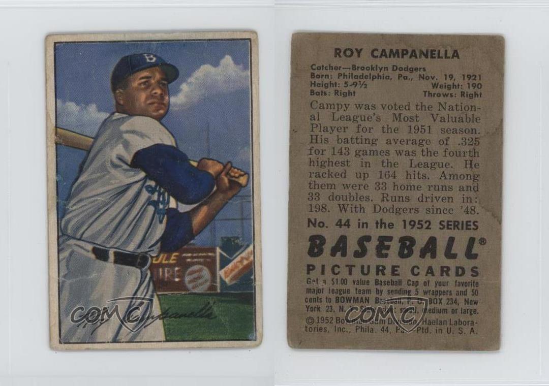 1952 Bowman Roy Campanella #44 HOF - Picture 3 of 4