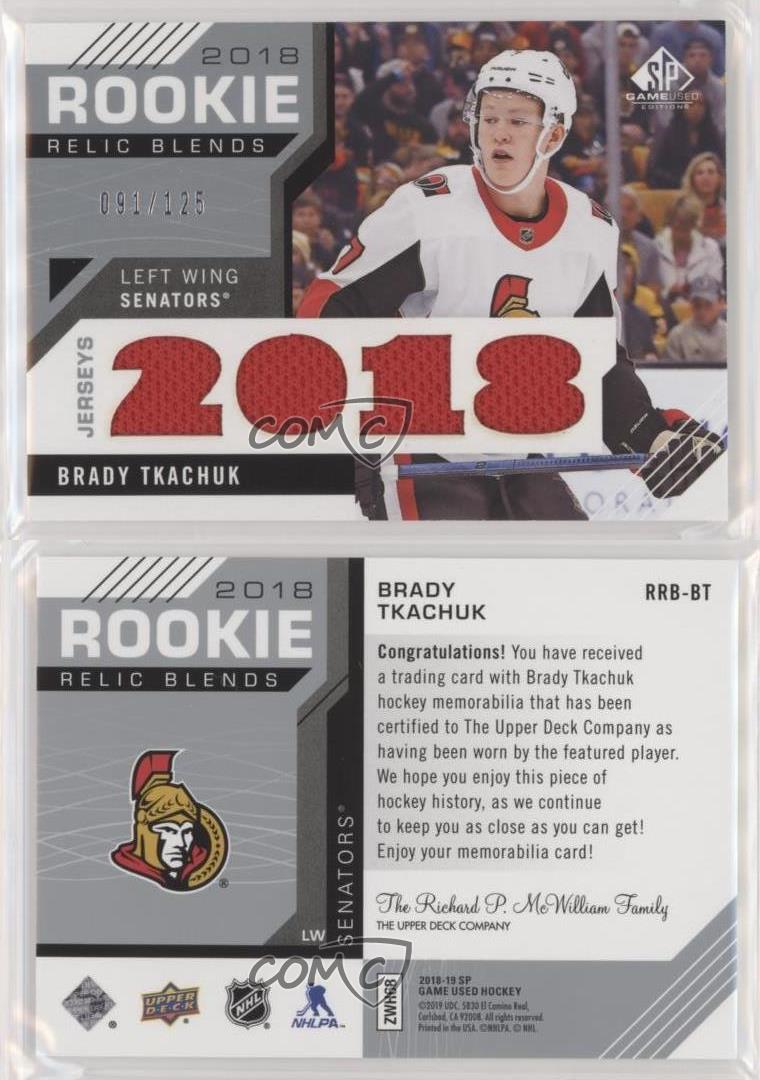 2018-19 Upper Deck SP Game Used Relic Blends /125 Brady ...