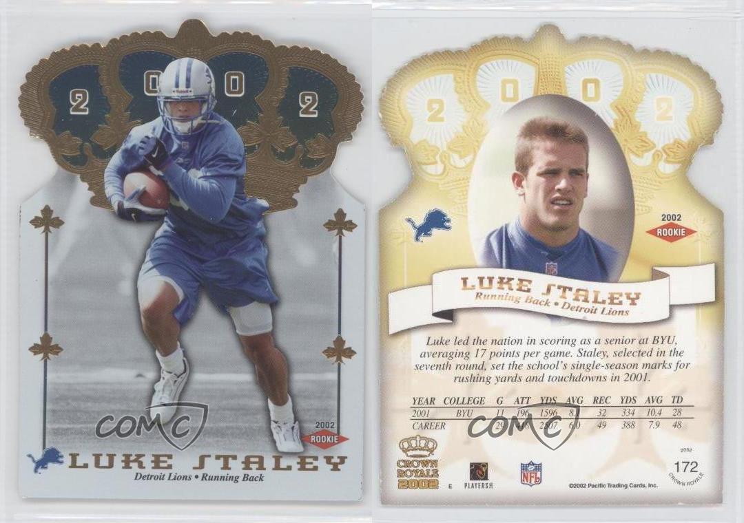 2002 Pacific Crown Royale Luke Staley #172 Rookie RC - Picture 4 of 4