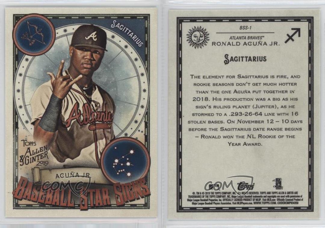 2019 Topps Allen & Ginter Baseball Star Signs Ronald Acuna 2019 Topps Allen & Ginter Baseball Star Signs Ronald Acuna