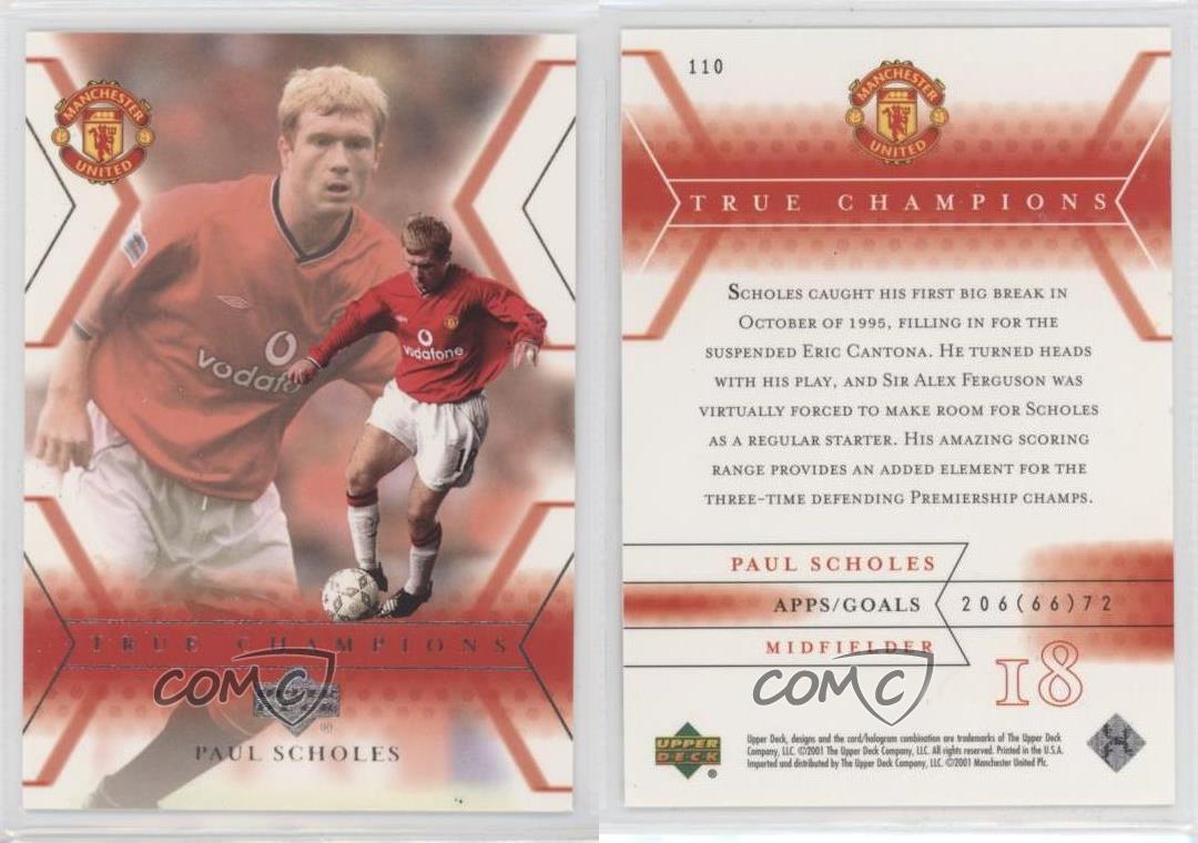 2001-02 Upper Deck Manchester United True Champions Paul Scholes #110 | eBay