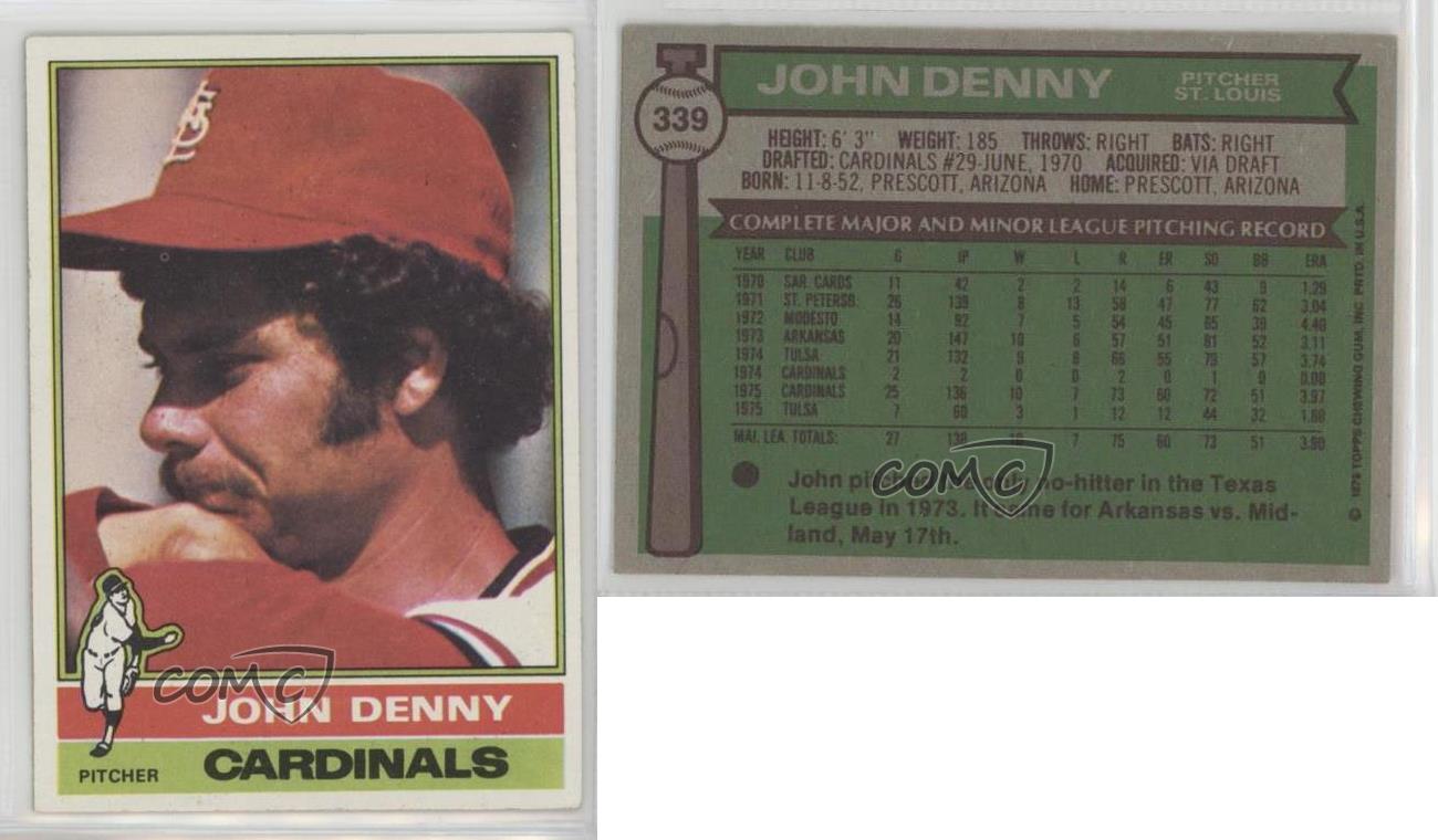 1976 Topps #339 John Denny St. Louis Cardinals Baseball Card | eBay