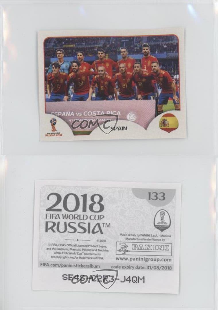 Mannschaftspaket Spanien Panini WM 2018 Russia Sticker Sticker 133-151 