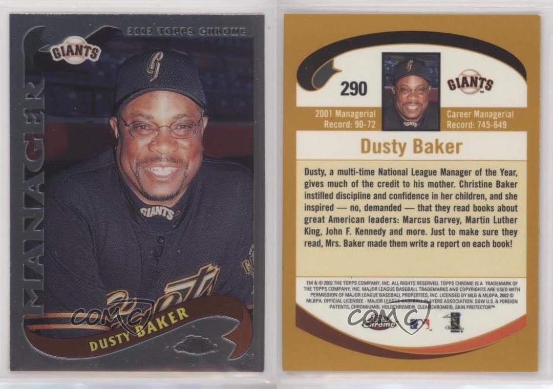 2002 Topps offres Chrome Dusty Baker #290