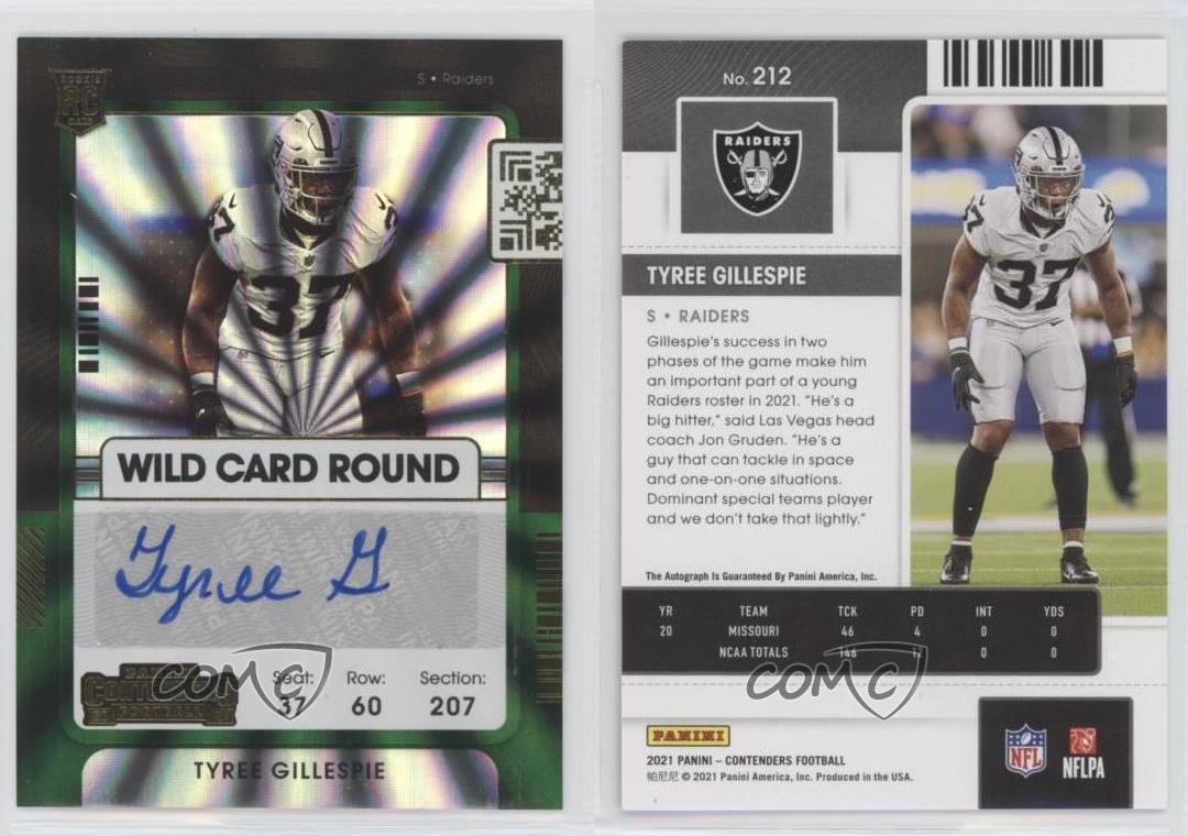 2021 Panini Contenders Ticket Wild Card Round Tyree Gillespie Rookie Auto RC - Bild 4 von 4