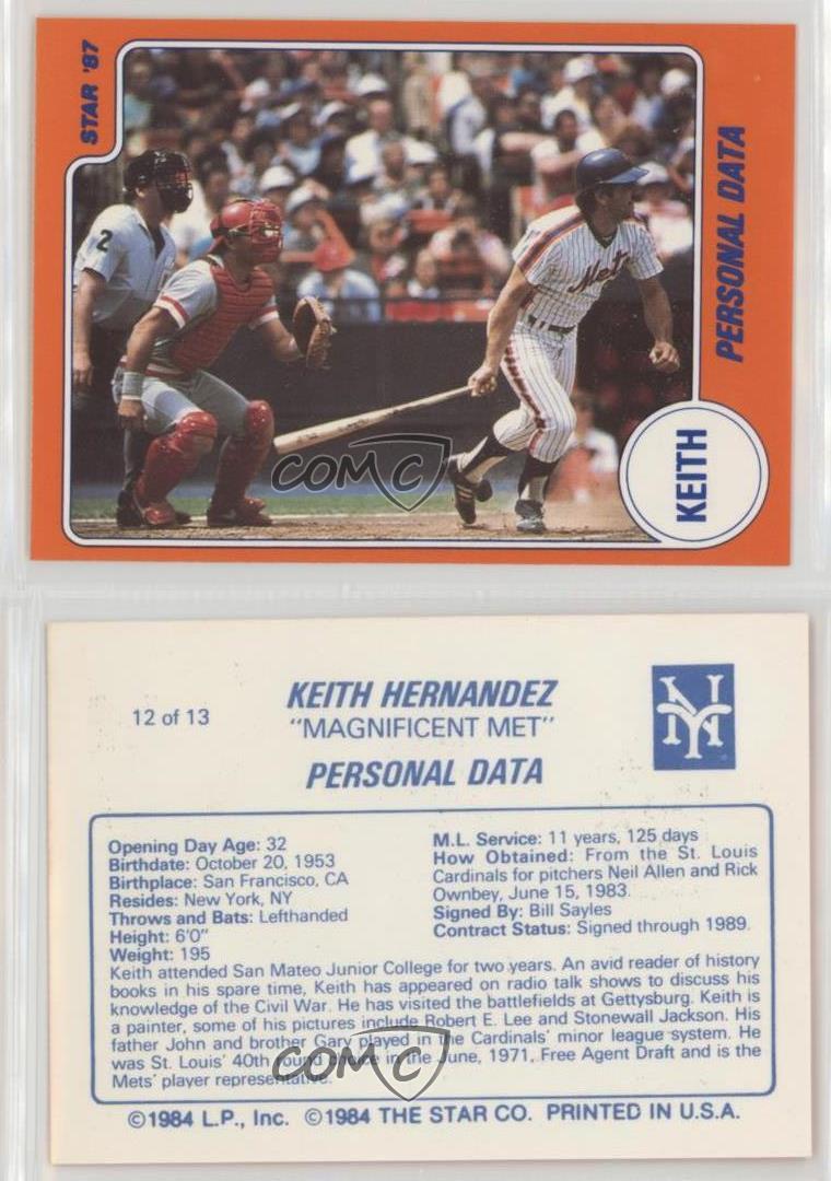 1987 Star Keith Hernandez Magnificent Met Keith Hernandez #12