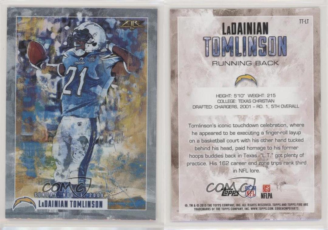 2015 Topps Fire Transcendent Touchdowns LaDainian Tomlinson #TT-LT HOF - Picture 4 of 4