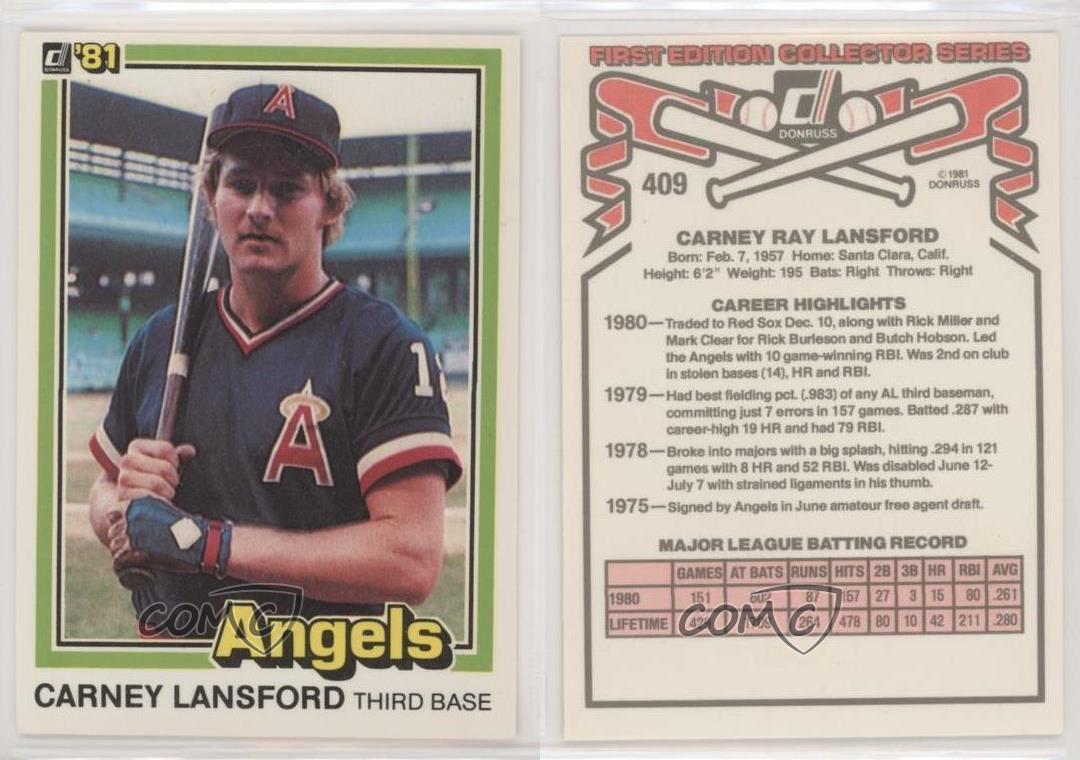 Carney Lansford Autographed 1981 Donruss #409 - Under the Radar Sports