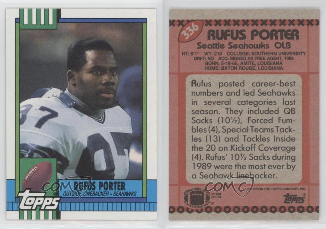 336 Rufus Porter - Seattle Seahawks - 1990 Topps Football