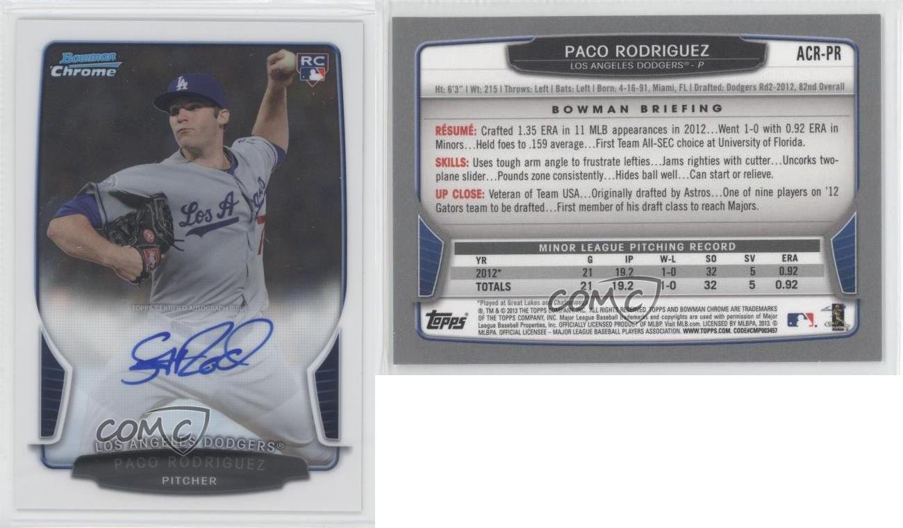 2013 Bowman Chrome Rookie Auto Paco Rodriguez #ACR-PR Auto RC