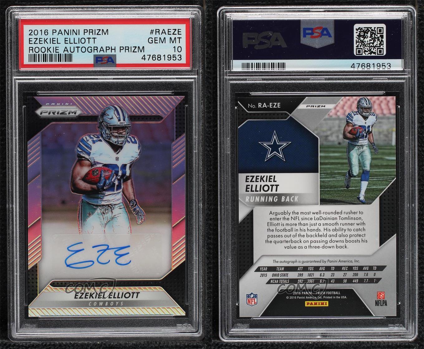 2016 Panini Prizm Rookie Silver Ezekiel Elliott #RA-EZE PSA