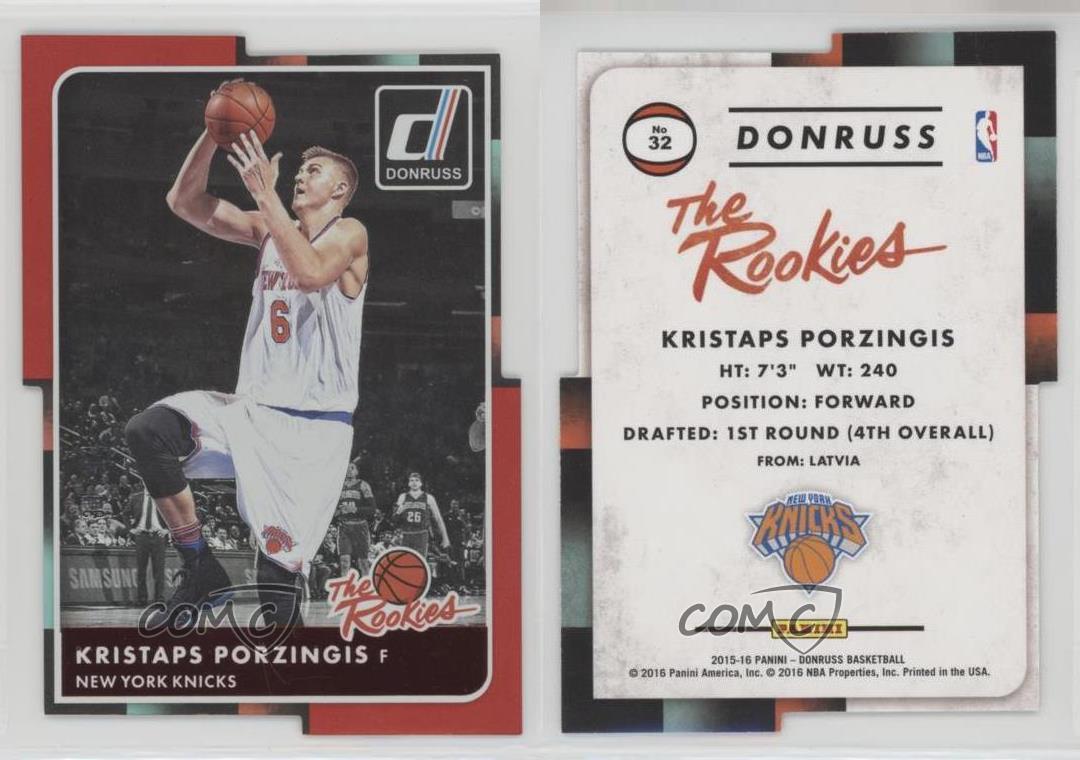 2015 Panini Donruss officiel The Rookies Inspirations Die-Cut /94 Kristaps Porzingis RC