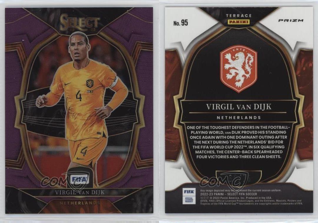 2022-23 Panini Select FIFA Terrace Purple Prizm /75 Virgil Van Dijk #95