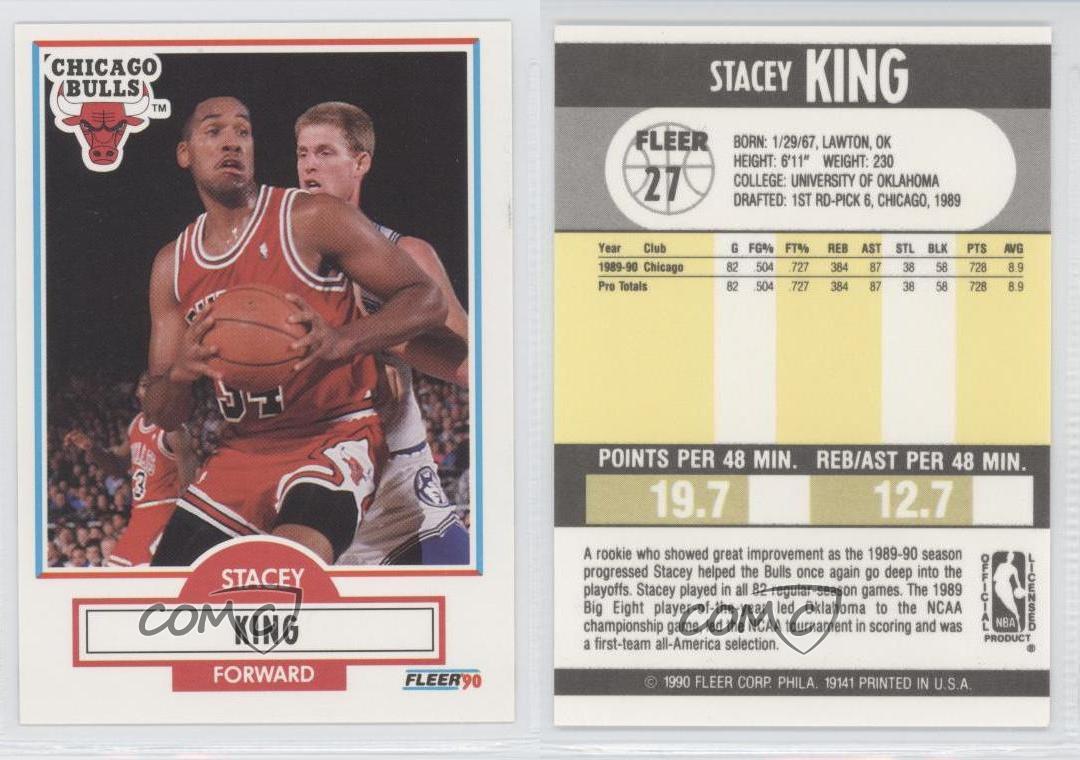 199091 Fleer 27 Stacey King Chicago Bulls RC Rookie