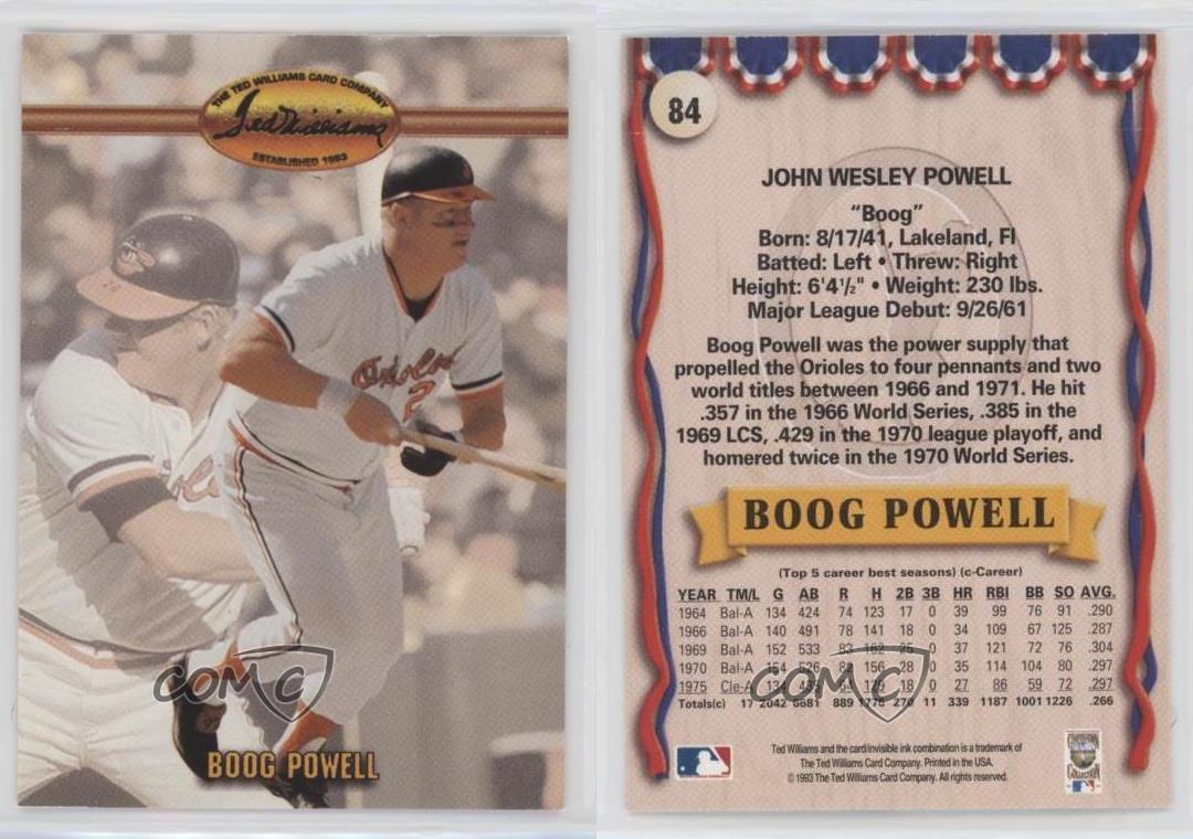 1993 Ted Williams Card Company Boog Powell #84