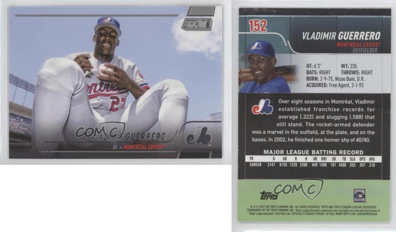  2022 TOPPS STADIUM CLUB #152 VLADIMIR GUERRERO