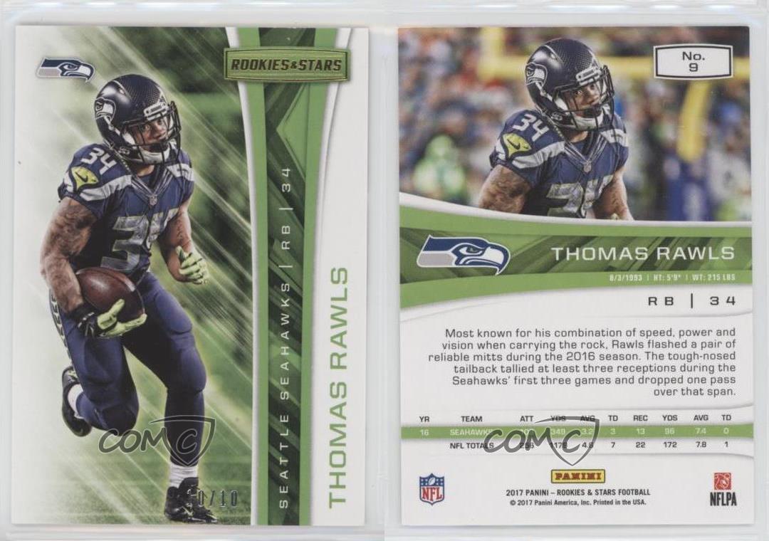 2017 Panini Rookies Stars Gold 9 Thomas Rawls Seattle Seahawks 2017 Panini Rookies Amp Stars Gold 9 Thomas