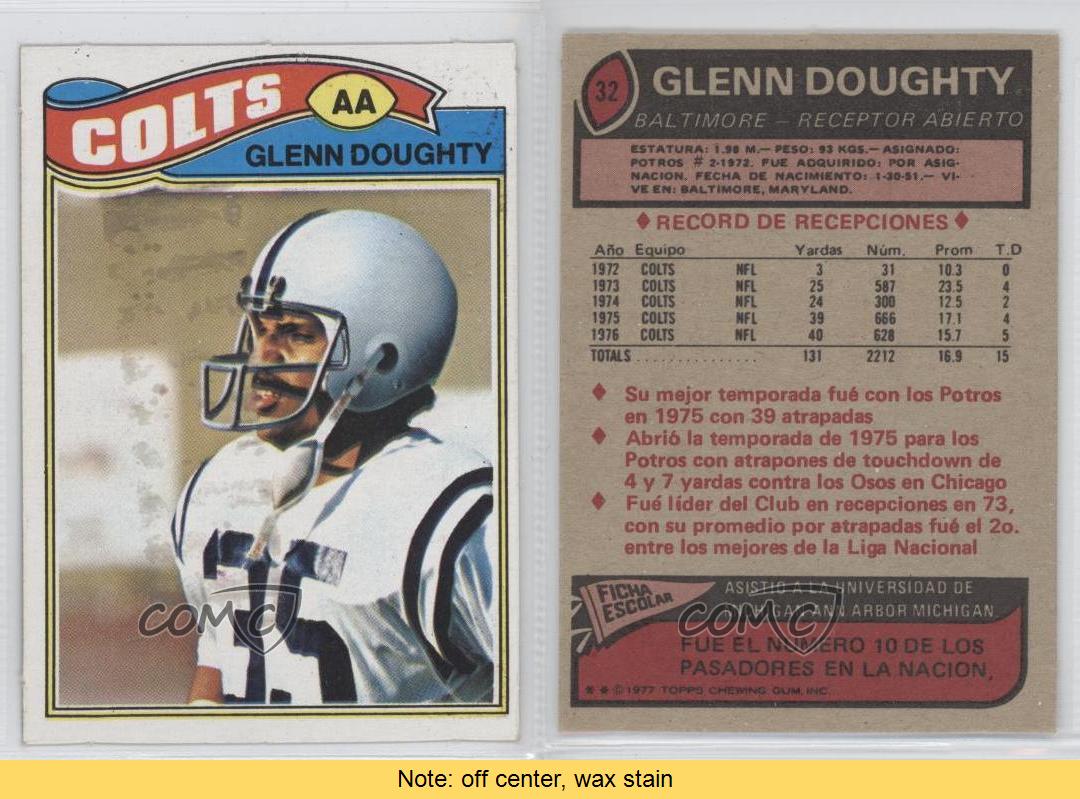 Glenn Doughty Baltimore Colts Autographed Signed 1977 Topps #32