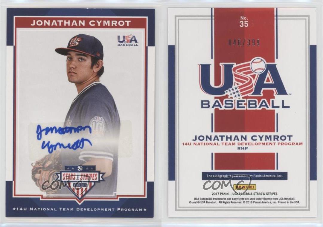2017 Panini USA Baseball Stars &amp; Stripes /399 Jonathan Cymrot #35 Auto  | eBay