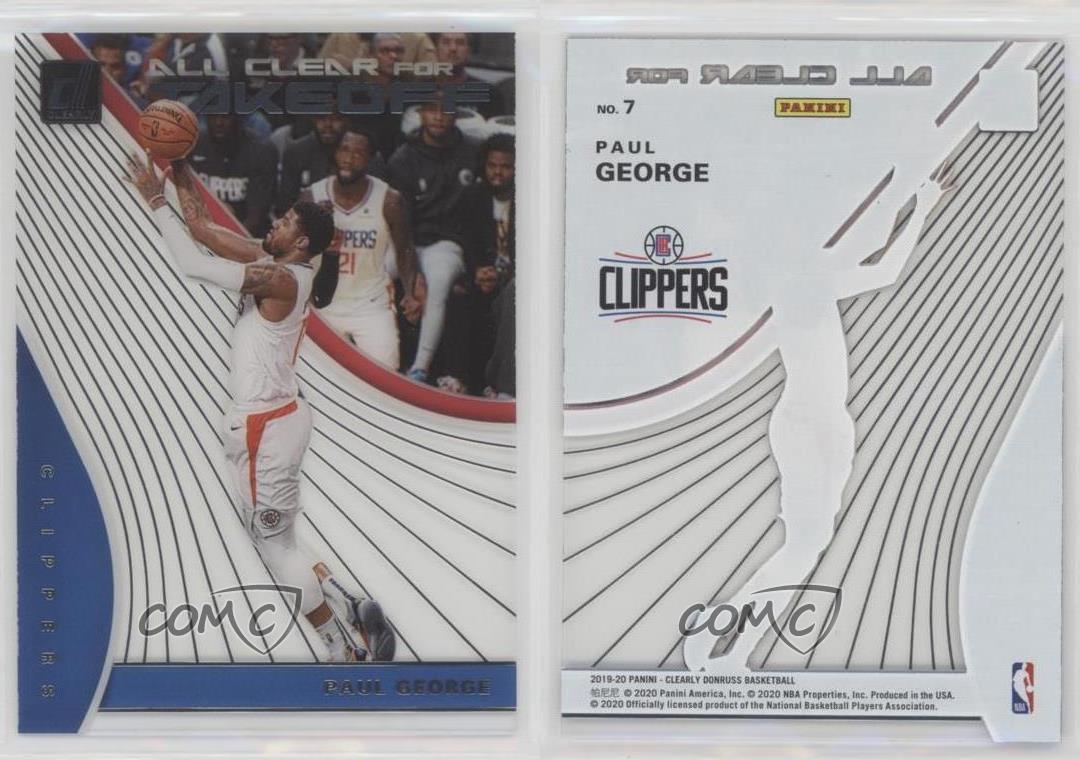 2019-20 Panini Clearly Donruss Clearly All Clear For Takeoff Paul George #7