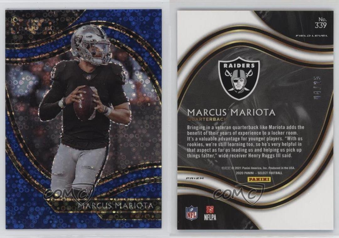 2020 Panini Select Field Level Blue Disco Prizm /25 Marcus Mariota #339 - Foto 3 di 3
