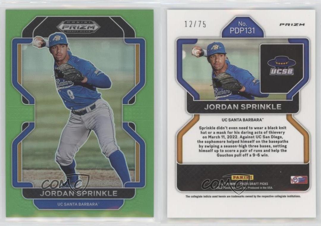 Panini Prizm Draft Picks 2022 vert lime Prizm /75 Jordan soldes Sprinkle #PDP131