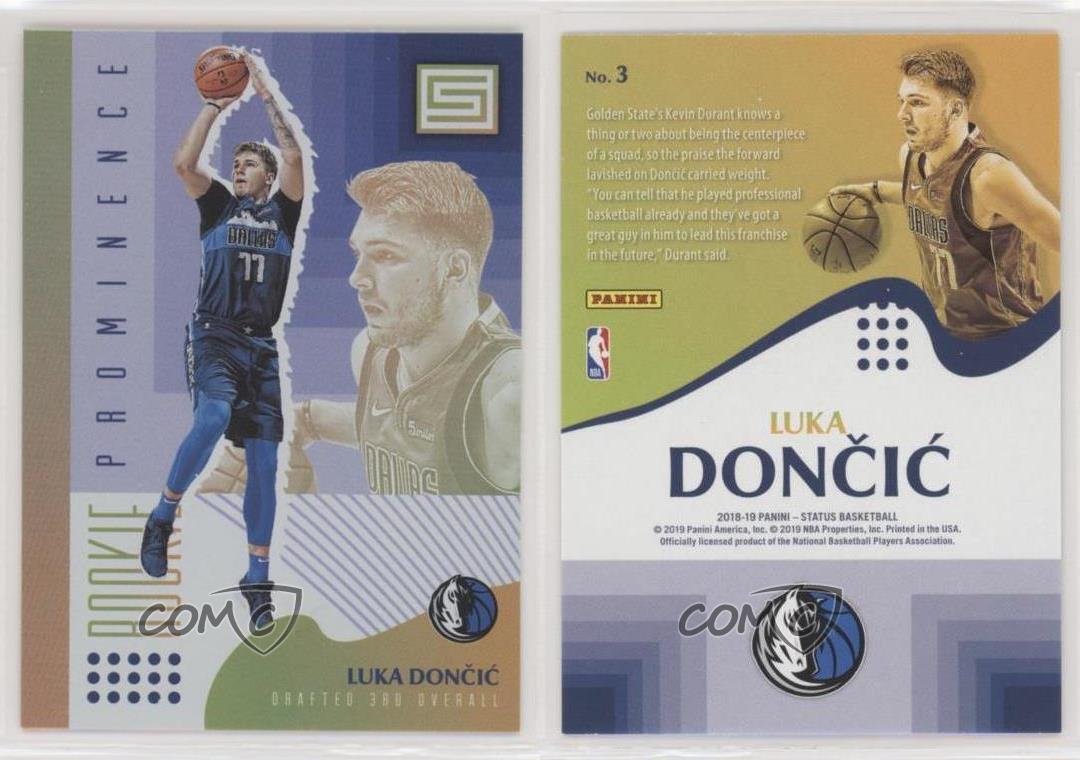 2018-19 Panini Status Rookie Prominence Luka Doncic #3 Rookie RC