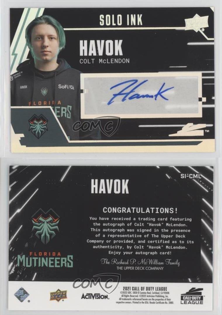 2021 Upper Deck Call of Duty League Solo Ink Havok #SI-CML Auto