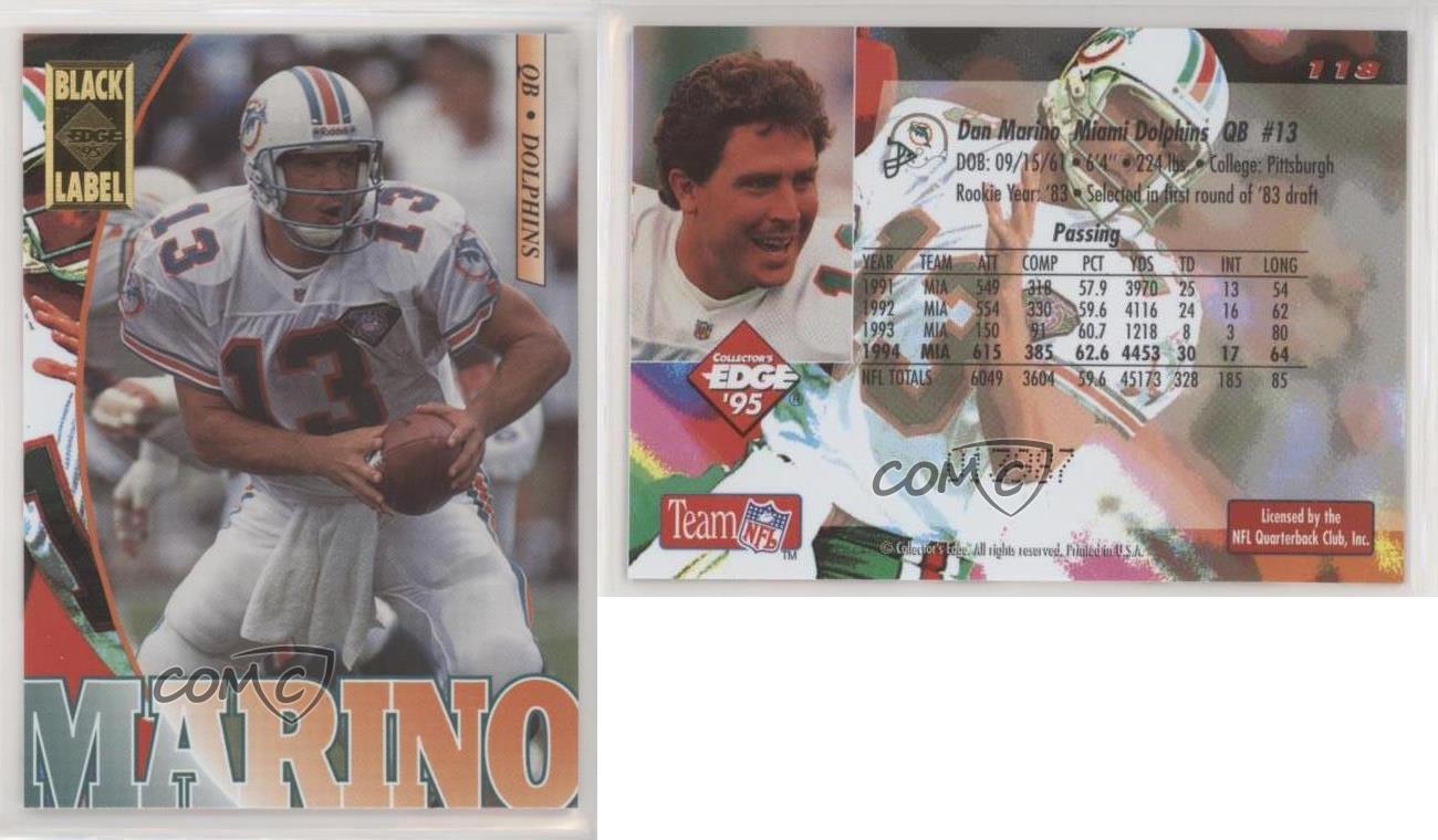 1995 Collector's Edge Black Label Dan Marino #118 HOF