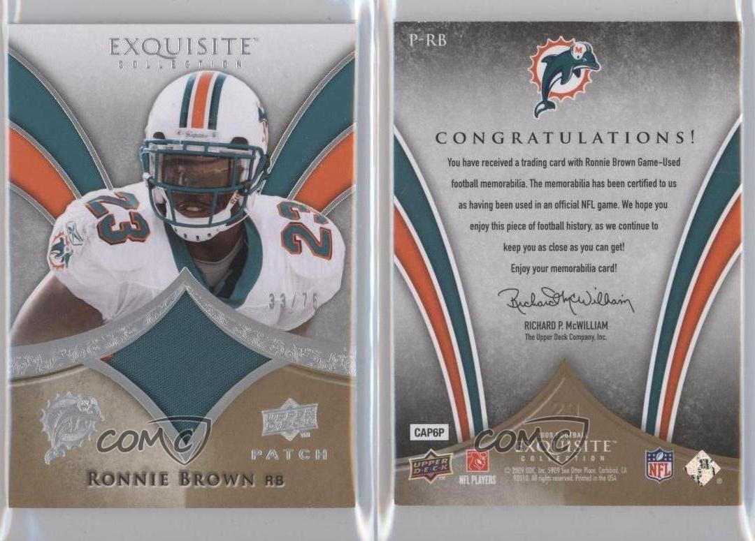 Parche Upper Deck Exquisite Collection 2009/parche 75 Ronnie Brown #P-RB - Imagen 3 de 3