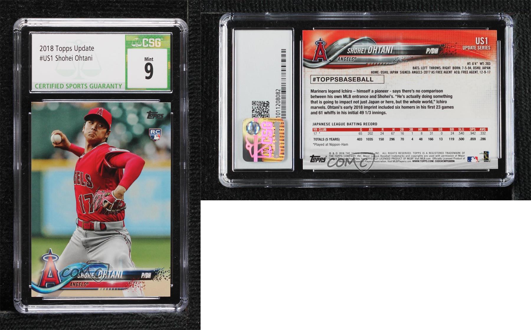 2018 Topps Update Shohei Ohtani (Pitching Red Jersey) #US1 CSG 9 Mint Rookie RC - Picture 5 of 5
