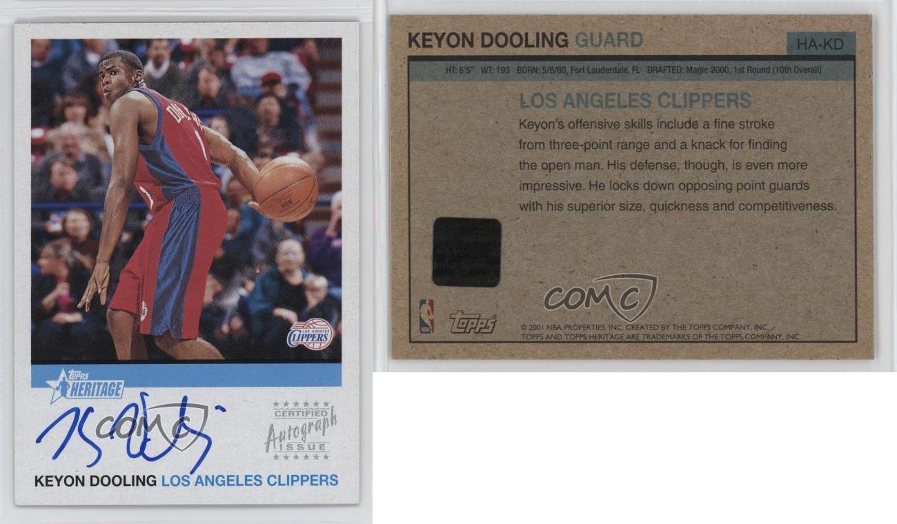 2000-01 Topps Heritage Auto Keyon Dooling #HA-KD Rookie Auto RC - Picture 3 of 4