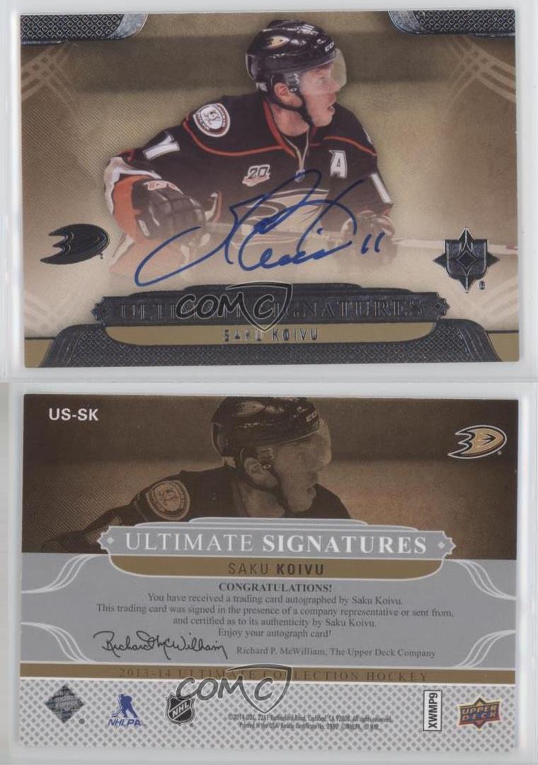 2013-14 Ultimate Collection Ultimate Signatures Saku Koivu #US-SK Auto - Picture 3 of 4